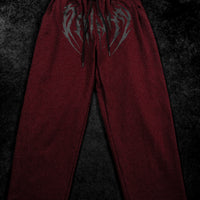 Nightstalker Banana Shape Uncuffed luxury sweatpants [CRIMSON RED]