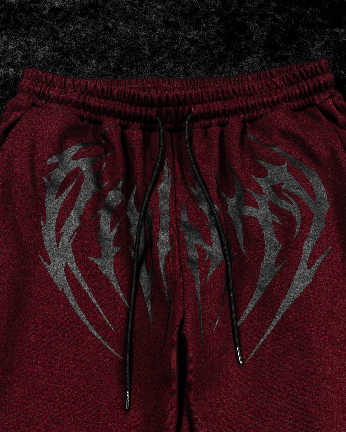 Nightstalker Banana Shape Uncuffed luxury sweatpants [CRIMSON RED]
