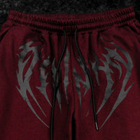 Nightstalker Banana Shape Uncuffed luxury sweatpants [CRIMSON RED]