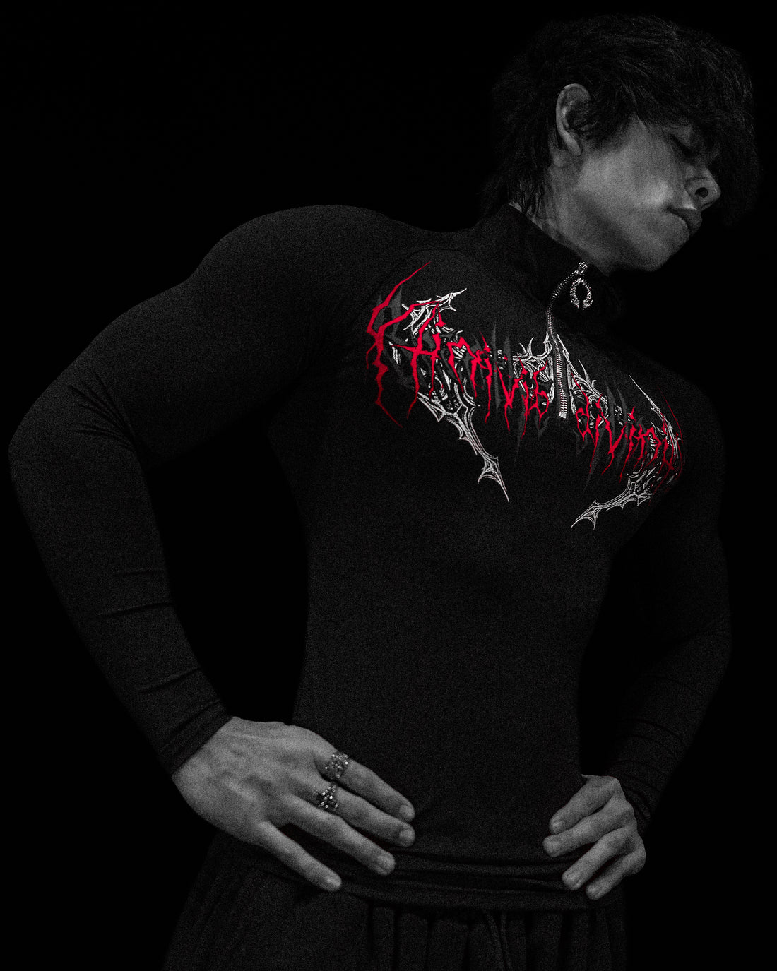 Void Tech™ Deathwing Longsleeve Quarter Zip Compression [HEAVENLY RED]