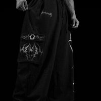 Death-Script Oversized Uncuffed Cargos [VOID BLACK]