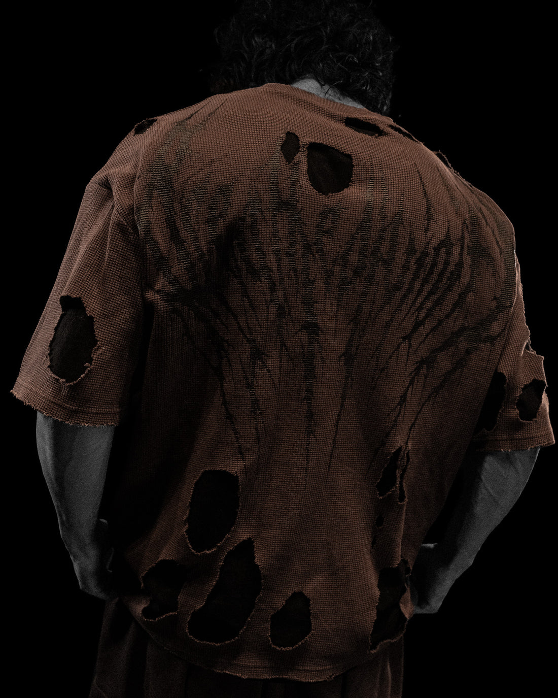 Tarnished Destroyed Oversized T-shirt [ROOT BEER]