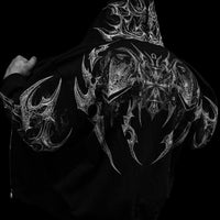 Berserker Oversized Zip-up Hoodie [VOID BLACK]
