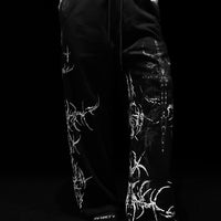 Women's Widow's Blade Rhinestone Uncuffed luxury sweatpants [VOID BLACK]