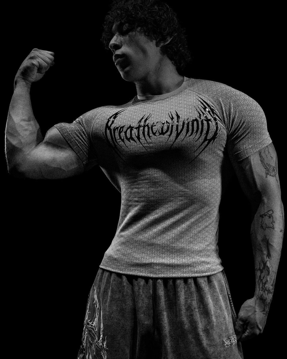 Doom Tech™ Armored Venom Texture Short sleeve Compression [WHITE GRADIENT]