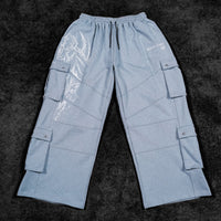 937 Embroidered Tactical Oversized Uncuffed Cargos [GUN METAL]