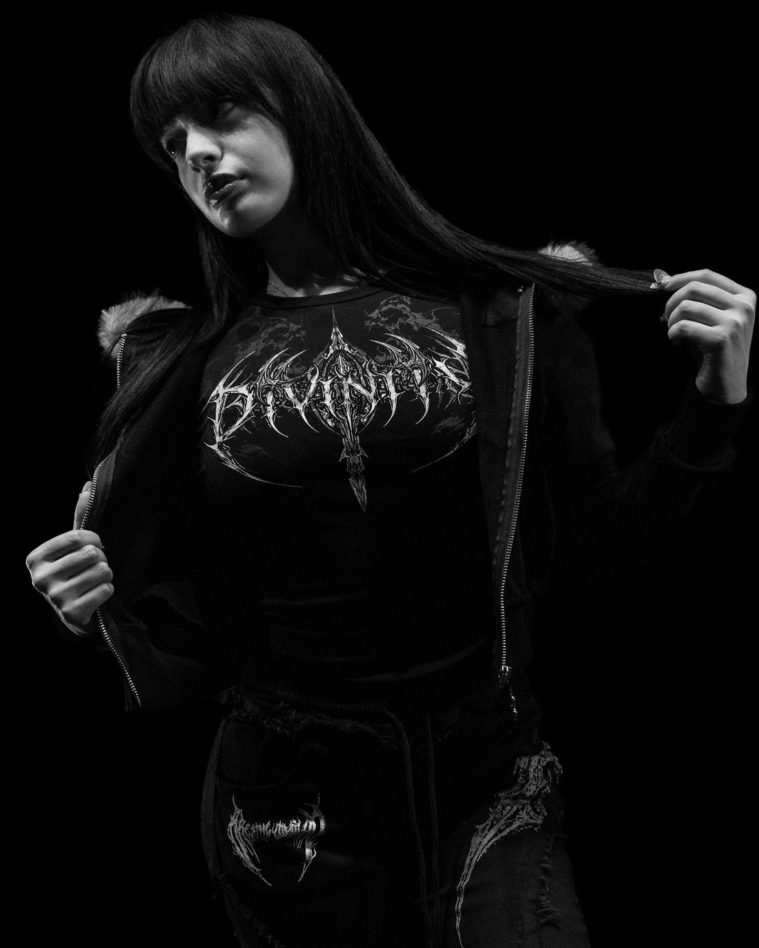 Cathedral Cropped Faux Jacket [VOID BLACK]