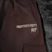 937 Embroidered Tactical Oversized Uncuffed Cargos [ROOT BEER]