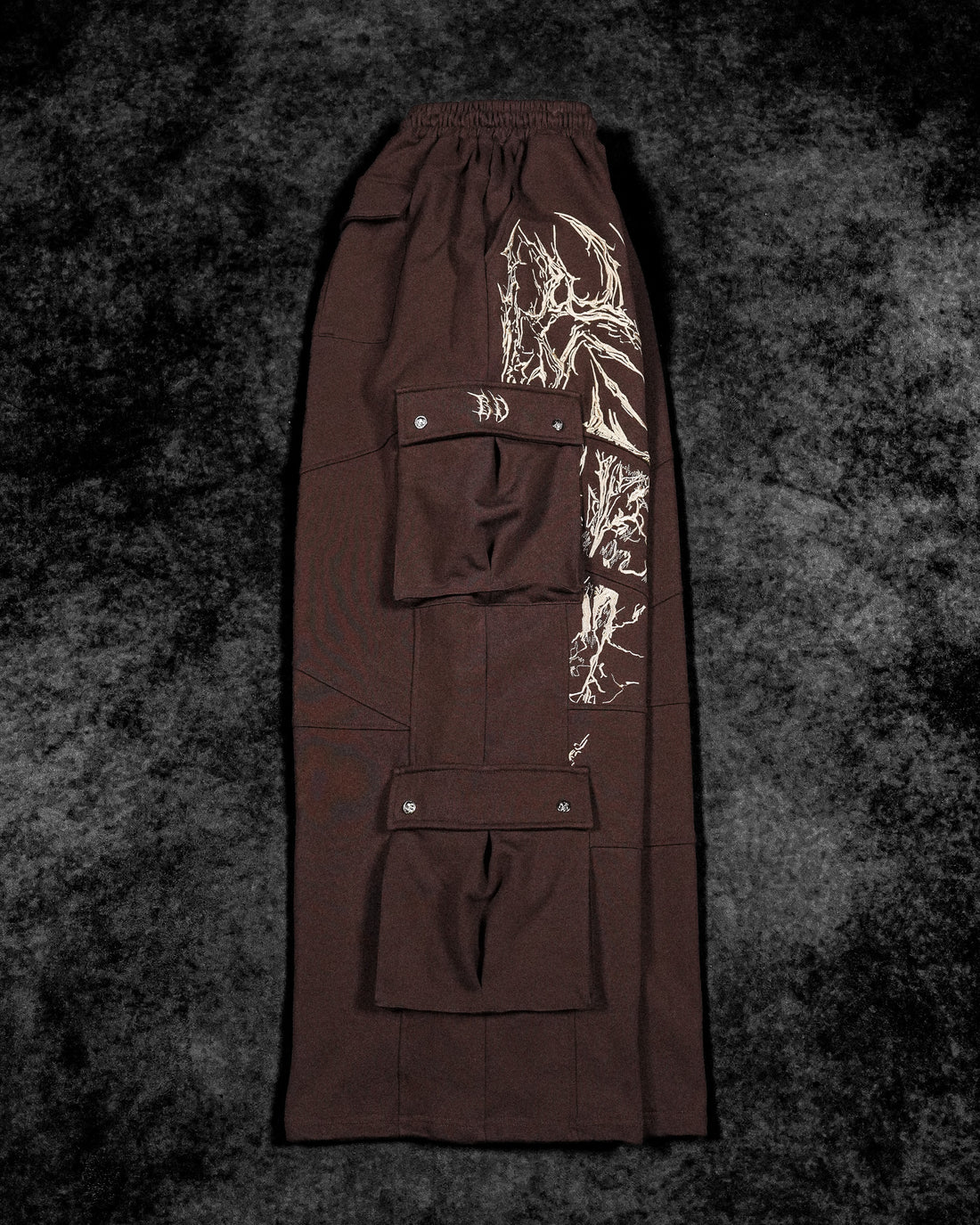 937 Embroidered Tactical Oversized Uncuffed Cargos [ROOT BEER]