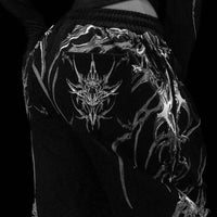 Women's Eternal Flame Rhinestone Oversized Sweatpants [VOID BLACK]