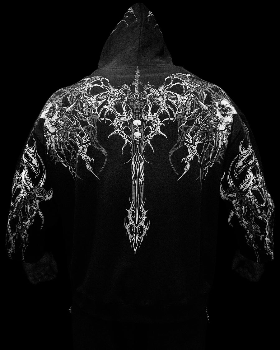 Deathblade Oversized pullover hoodie [SMOKE]