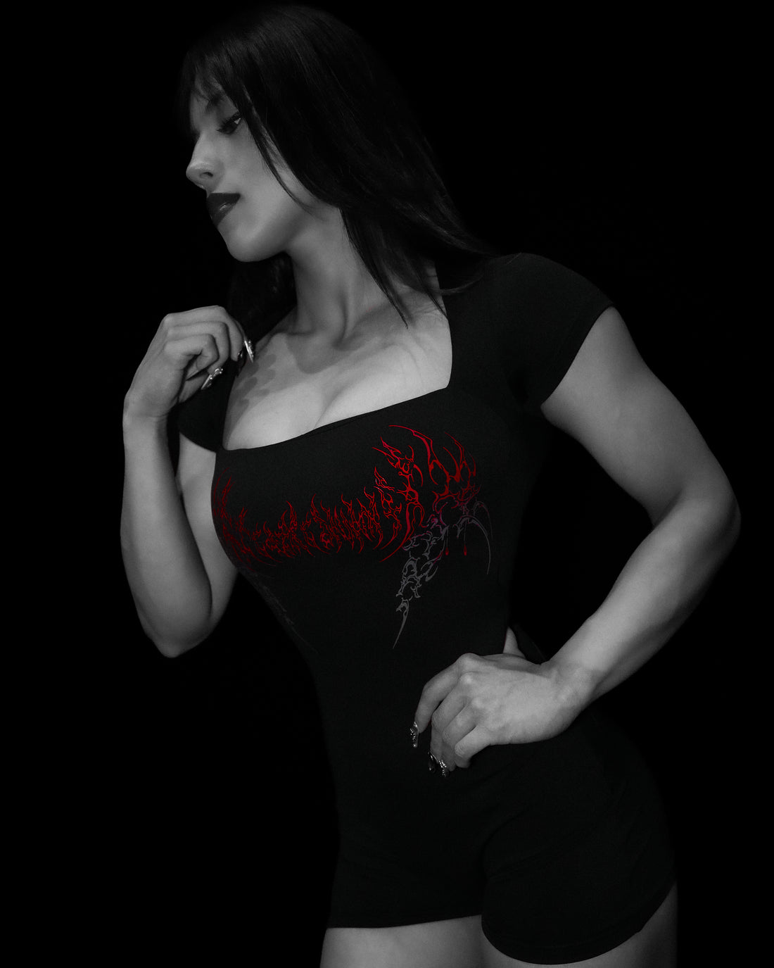 Women's Void Tech™ Dark Ember Bodysuit [NIGHTMARE]