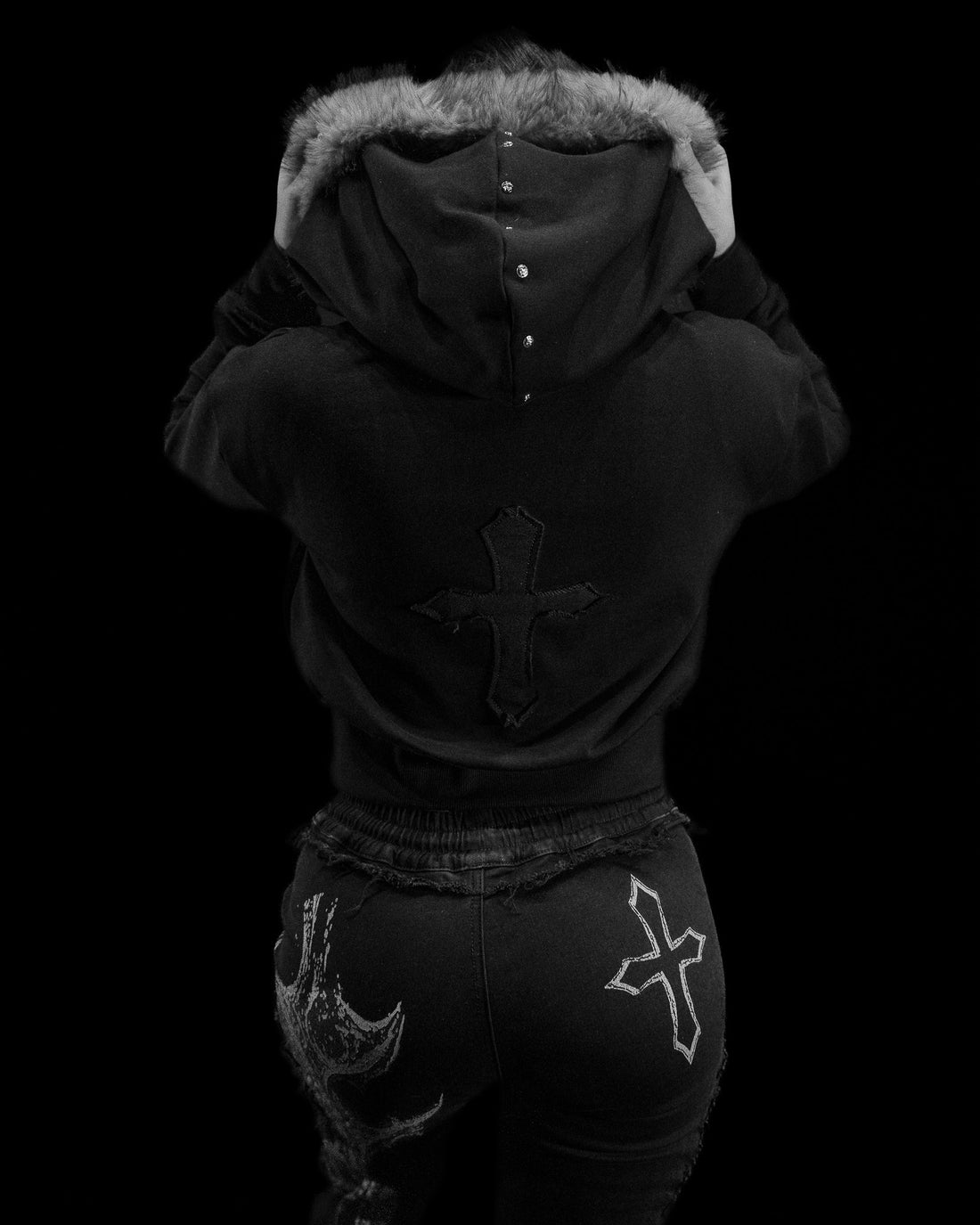 Cathedral Cropped Faux Jacket [VOID BLACK]