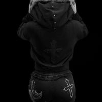 Cathedral Cropped Faux Jacket [VOID BLACK]