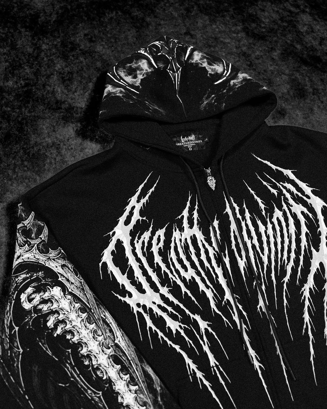Death Slayer Oversized Zip-up Hoodie [VOID BLACK]