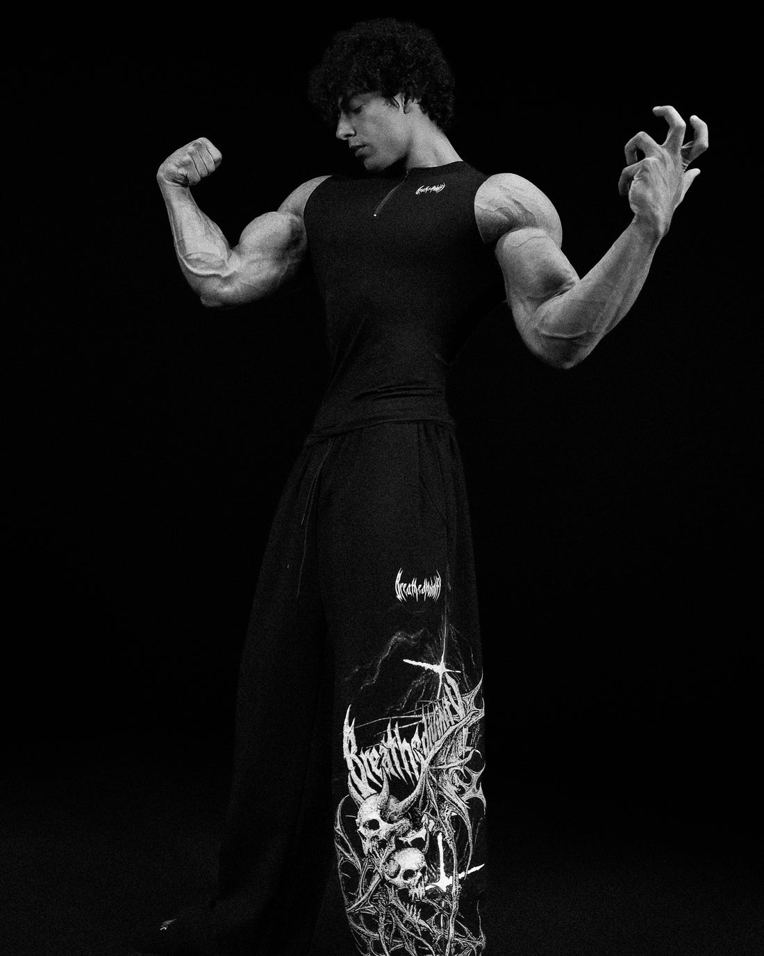 Void Tech™ Eternal Quarter zip Cut-off Compression [Void black