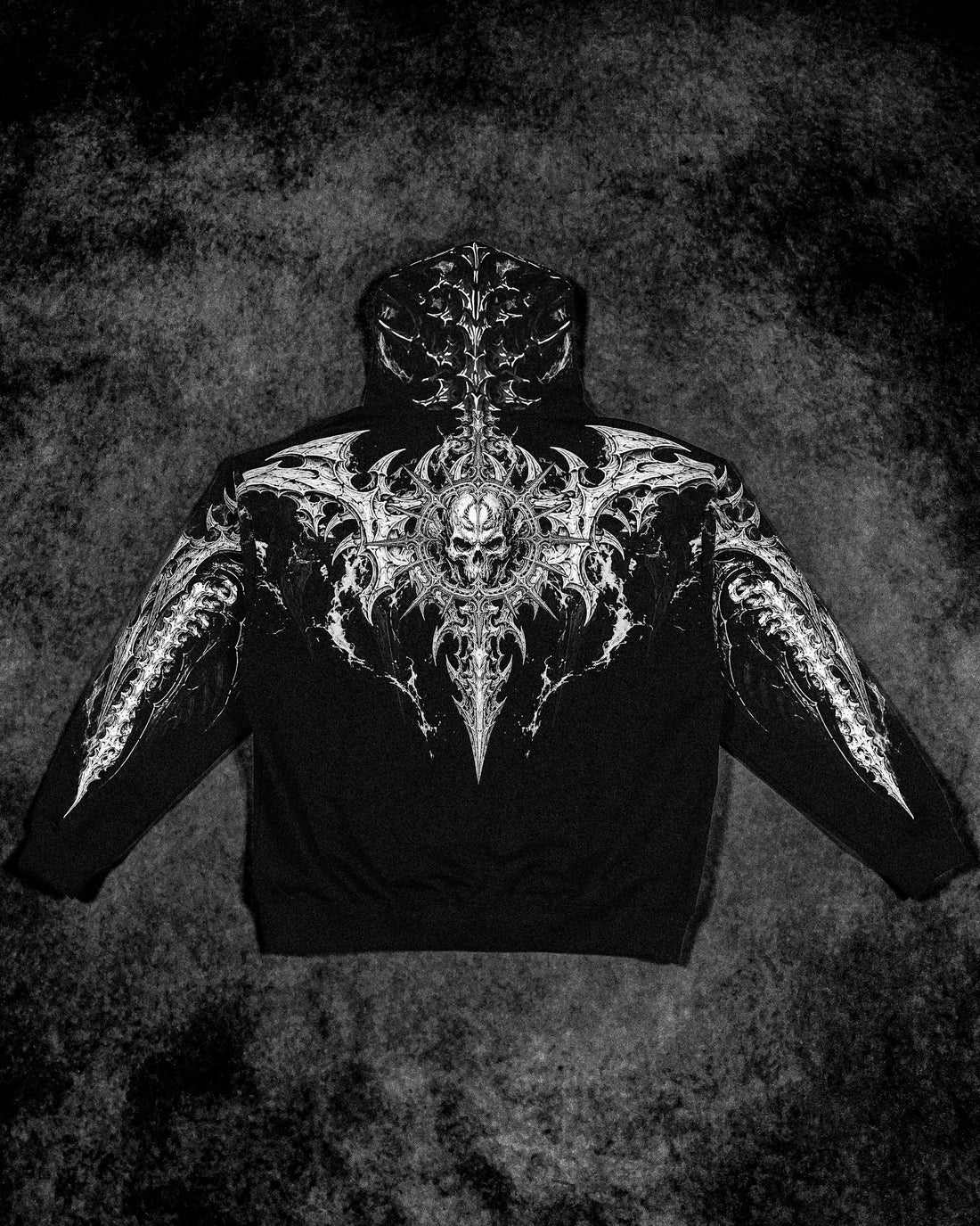 Death Slayer Oversized Zip-up Hoodie [VOID BLACK]