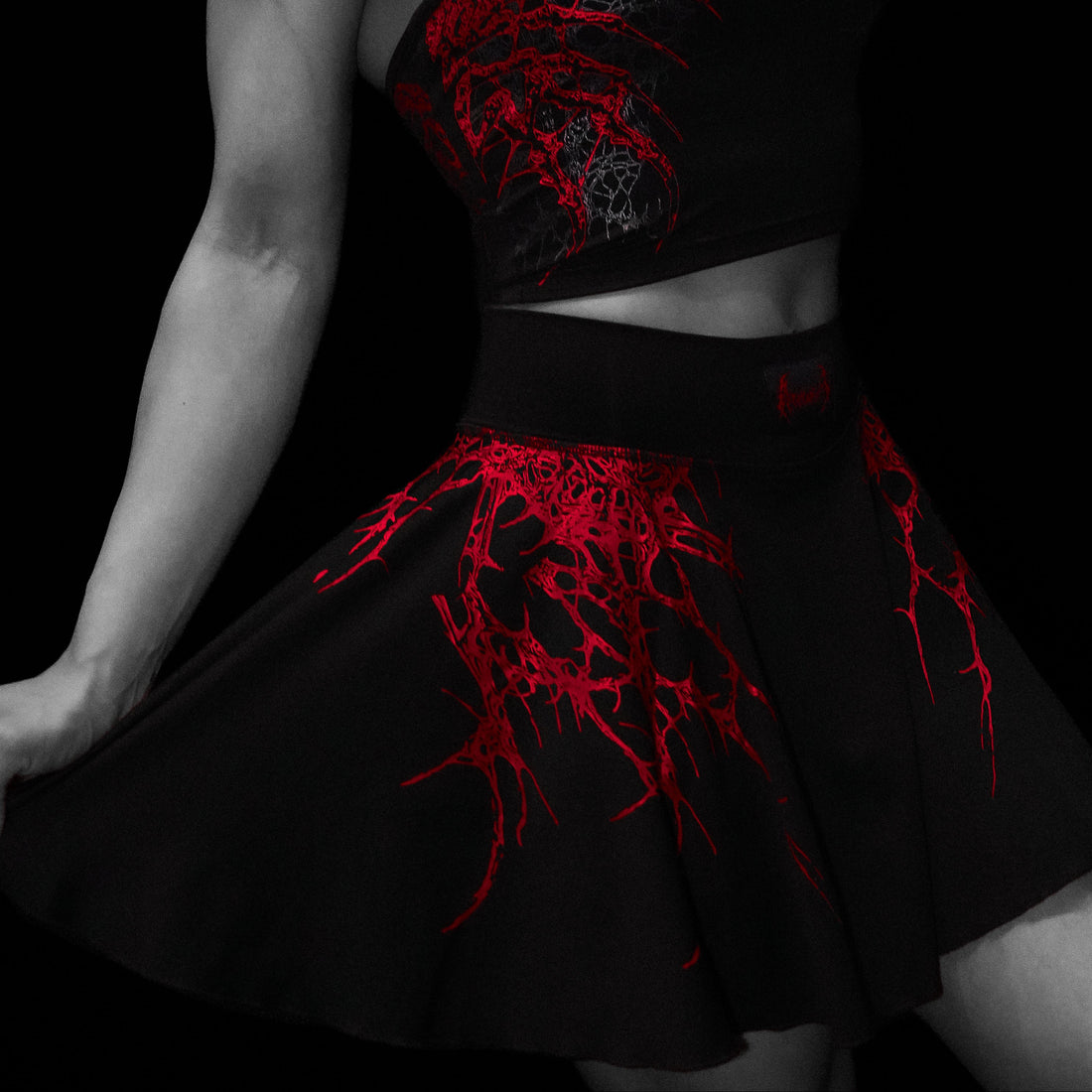 Women's Black Widow Athletic Skirt [NIGHTMARE]