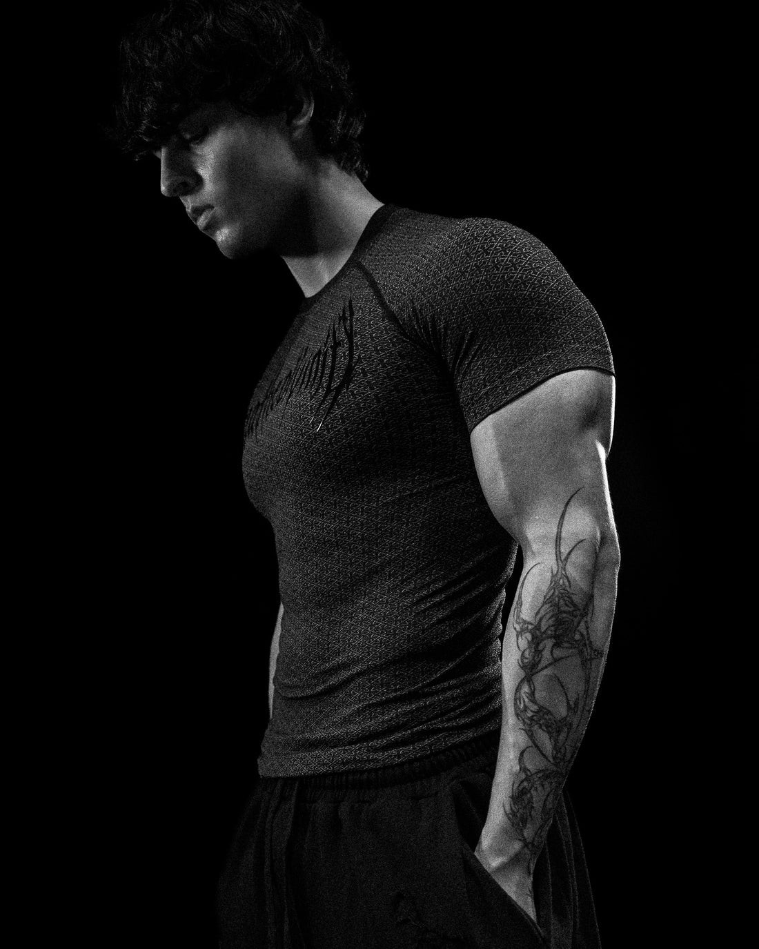 Doom Tech™ Armored Venom Texture Short sleeve Compression [VOID BLACK]