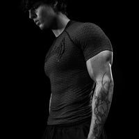 Doom Tech™ Armored Venom Texture Short sleeve Compression [VOID BLACK]