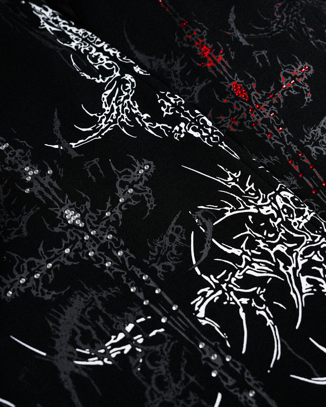 Women's Widow's Blade Rhinestone Uncuffed luxury sweatpants [VOID BLACK]