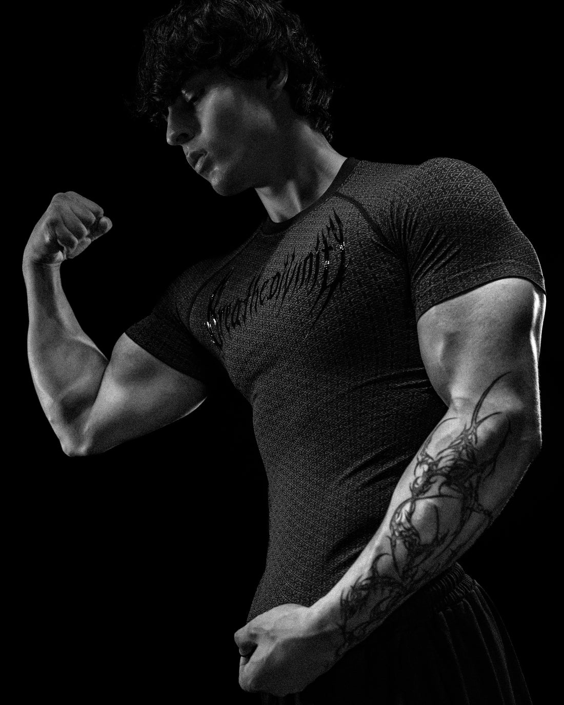 Doom Tech™ Armored Venom Texture Short sleeve Compression [VOID BLACK]