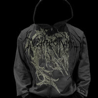 Grim Reaper Embroidered Oversized Zip-up Hoodie [DECAY]