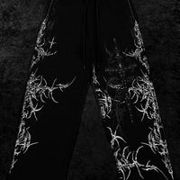 Women's Widow's Blade Rhinestone Uncuffed luxury sweatpants [VOID BLACK]