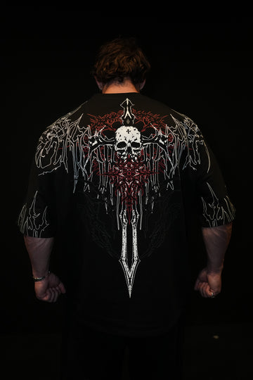 Bone Splitter Oversized T-shirt [HEAVENLY RED] MEN'S BF COLL 2025