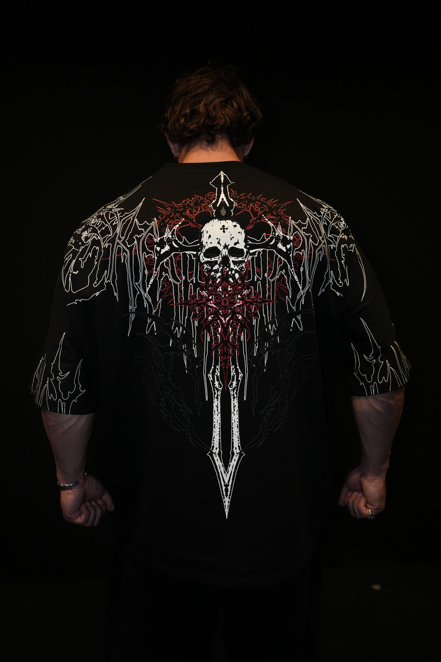 Bone Splitter Oversized T-shirt [HEAVENLY RED] MEN'S BF COLL 2025