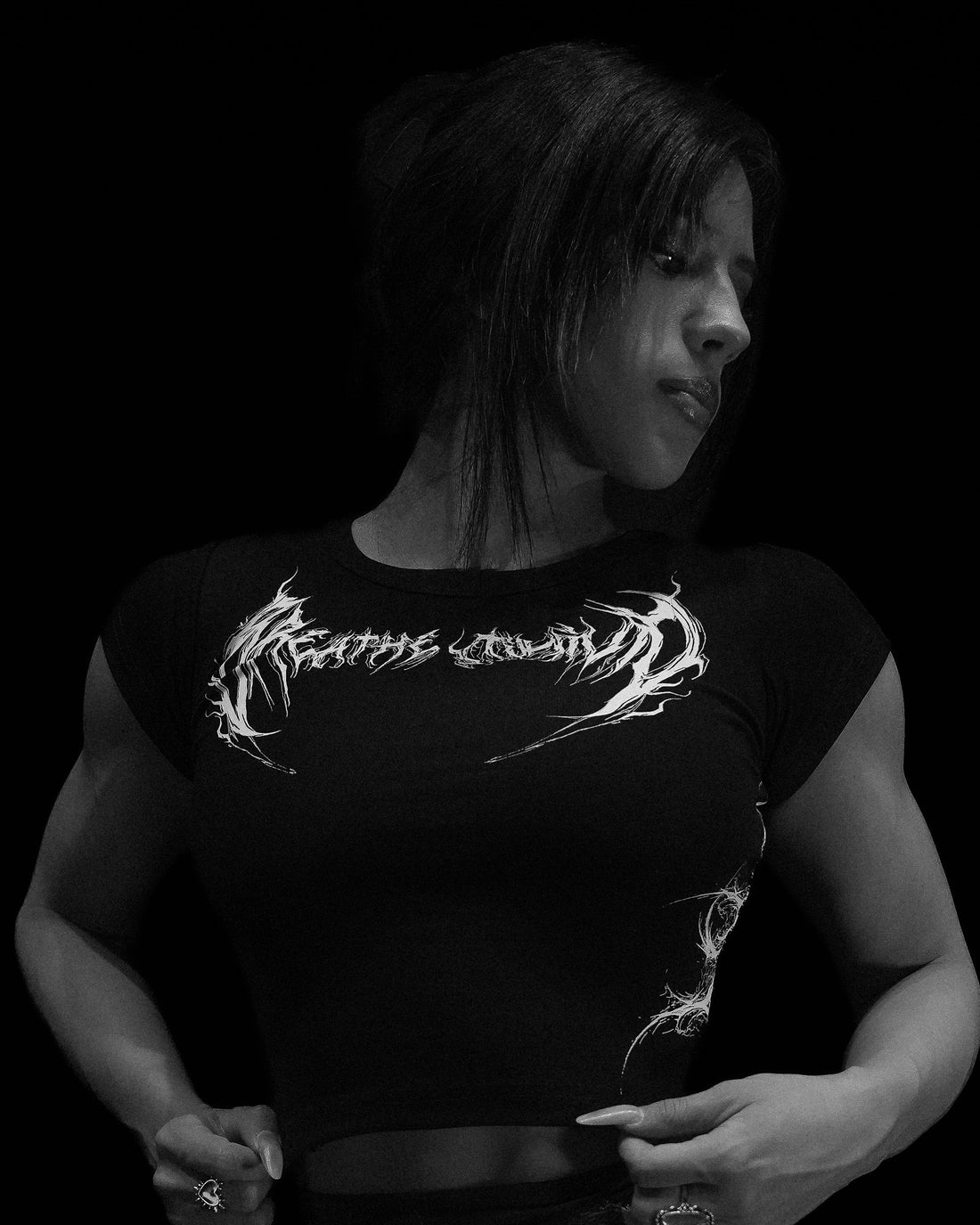 Womens Voltage Cropped Baby Tee [VOID BLACK]