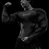 Doom Tech™ Spider-Corpse Longsleeve Compression [MIDNIGHT / Silver Print]