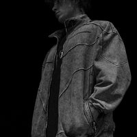 Deconstructed Oversized Cut & Sew Panel Full Zip Jacket  [VINTAGE]