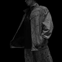 Deconstructed Oversized Cut & Sew Panel Full Zip Jacket  [VINTAGE]