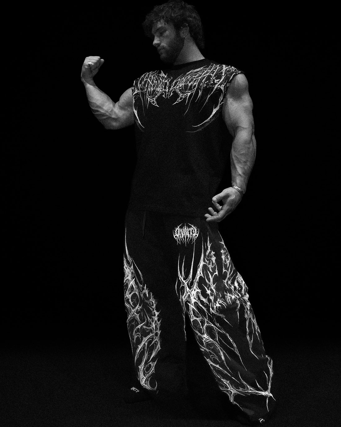 Blood Omen Banana Shape Uncuffed luxury sweatpants [VOID BLACK]