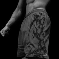 Eclipse Embroidery Bodybuilding Mesh Shorts [PURGATORY GREY]