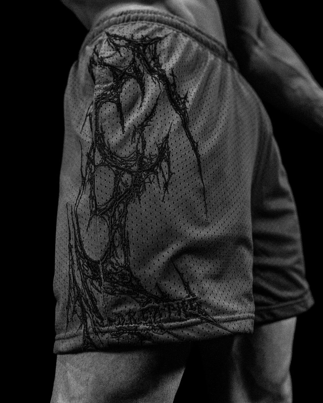 Eclipse Embroidery Bodybuilding Mesh Shorts [PURGATORY GREY]