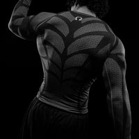 Doom Tech™ Spider-Corpse Longsleeve Compression [MIDNIGHT / Silver Print]