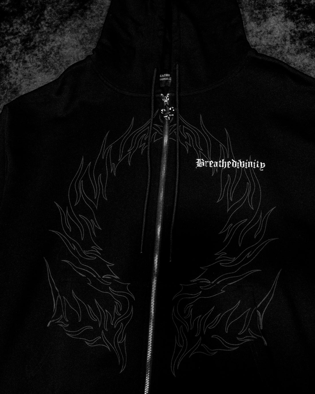 Elegant Oversized Zip-up Hoodie [VOID BLACK] – Breathedivinity