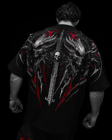 Hollow Souls Oversized T-shirt [HEAVENLY RED]