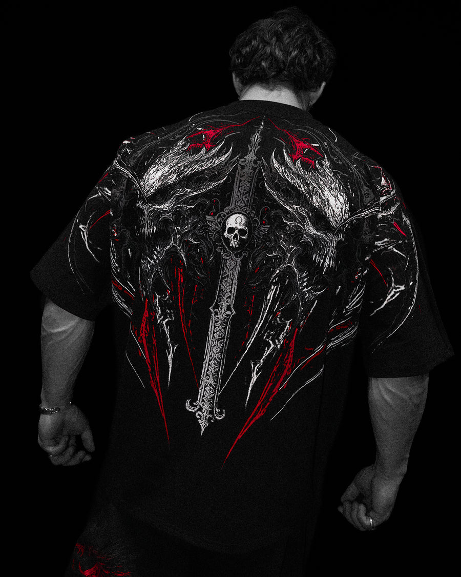 Hollow Souls Oversized T-shirt [HEAVENLY RED]