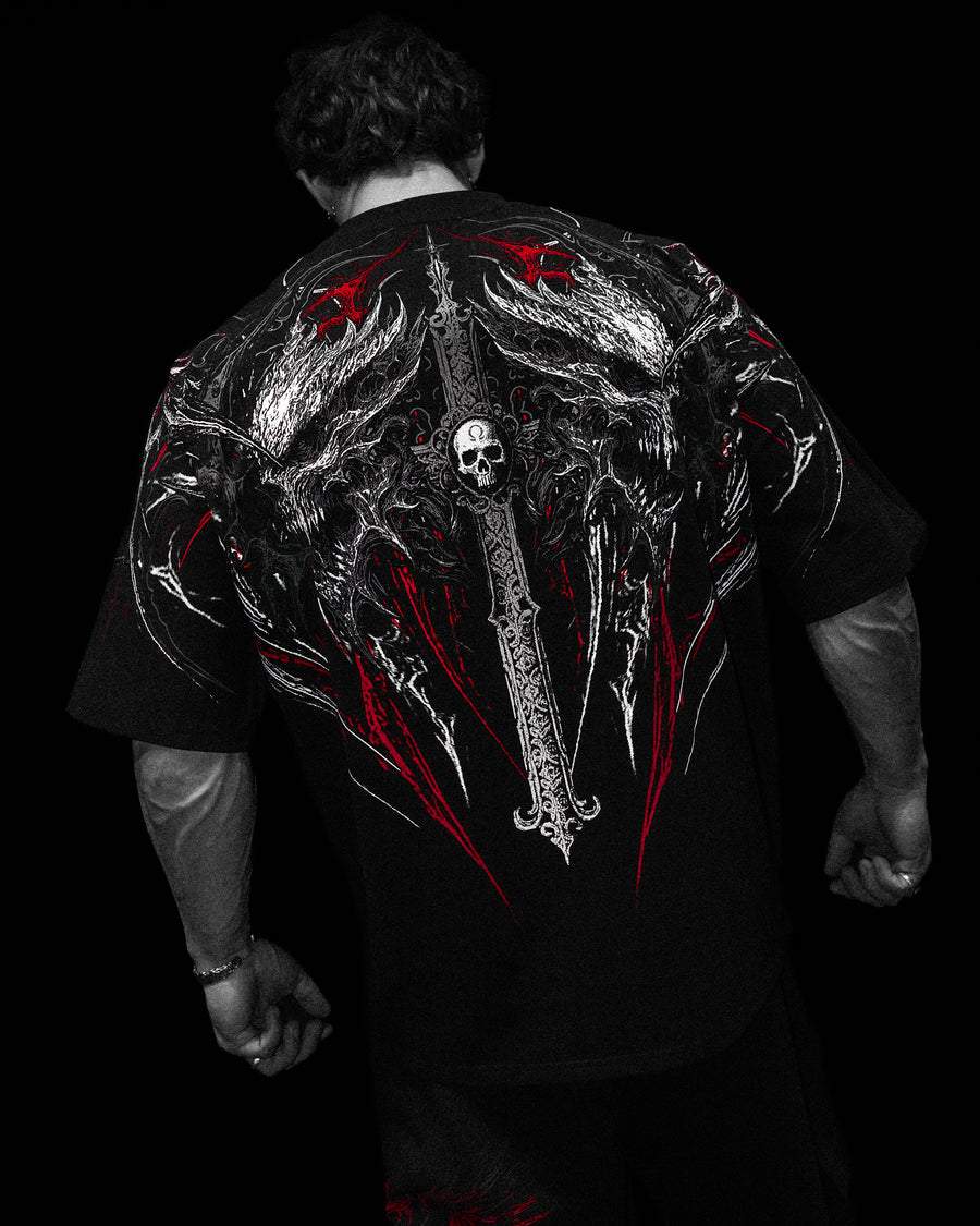 Hollow Souls Oversized T-shirt [HEAVENLY RED]