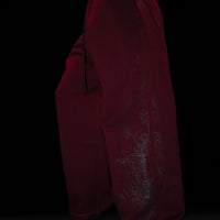 Women's Shattered Blade Rhinestone Uncuffed Sweatpants [CRIMSON]