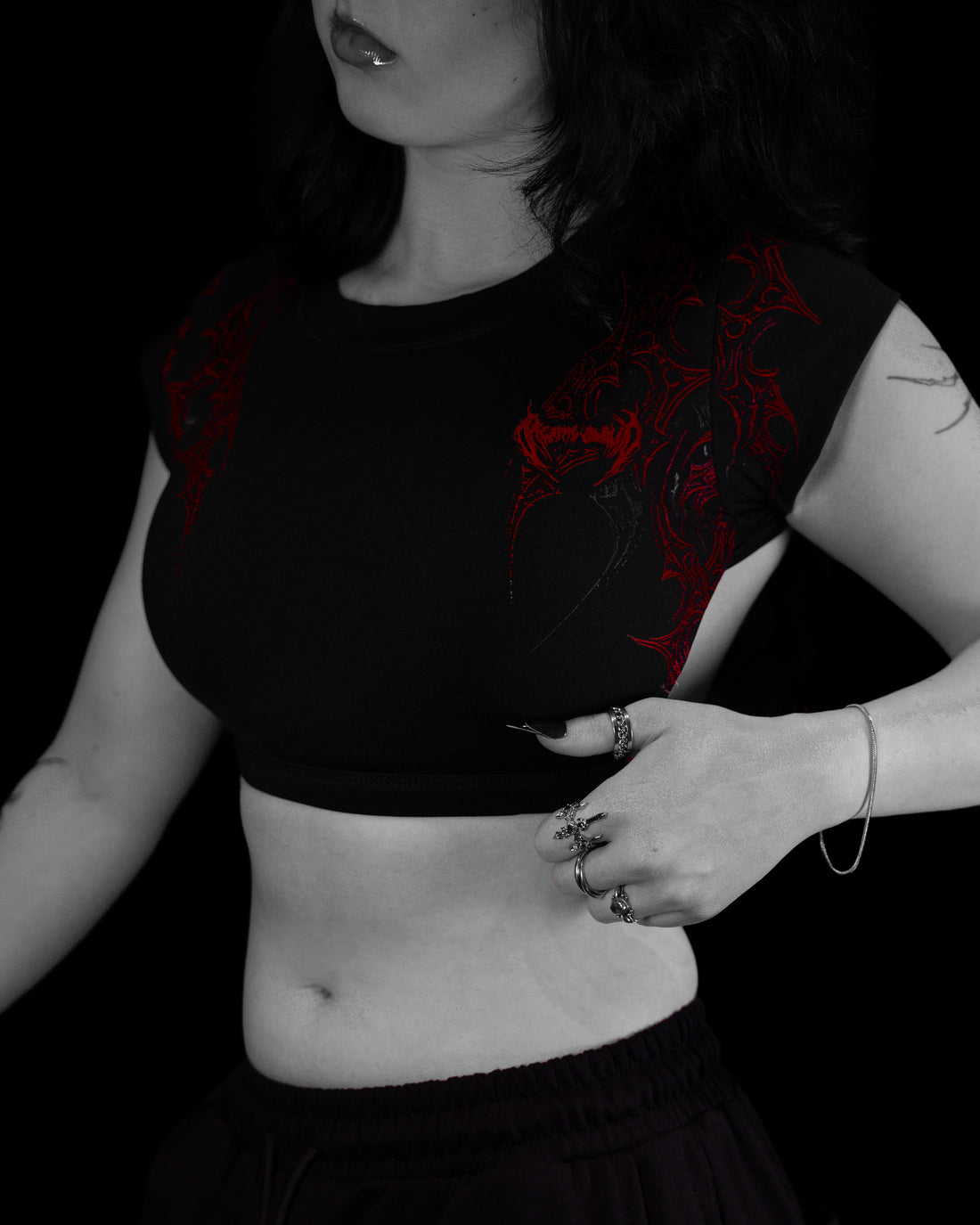Women's Seraphim Open Back Crop Top [NIGHTMARE]