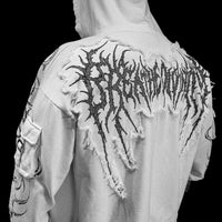 Vindicator Tarnished Cargo Oversized Zip-up Hoodie [DIVINE WHITE]