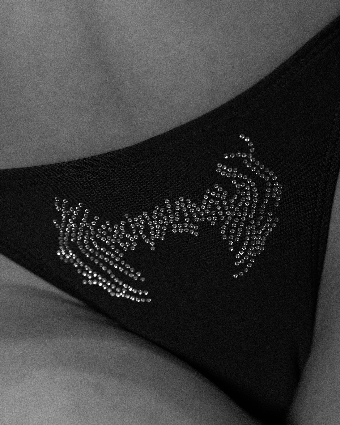 Women's Rhinestone Swimsuit Bottoms [VOID BLACK]