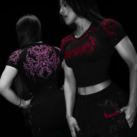 Women's Void Tech™ Black Petal Cropped Compression [NIGHTMARE]