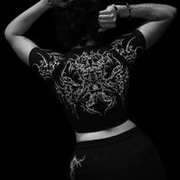 Women's Void Tech™ Black Petal Cropped Compression [VOID BLACK]