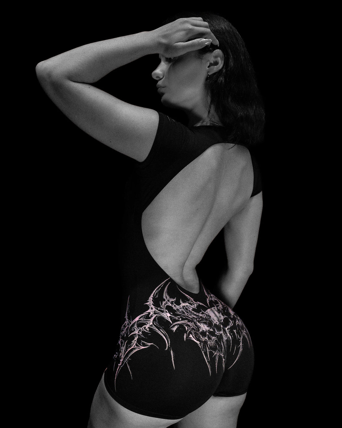 Void Tech™ Gargoyle Open Back Bodysuit [BLOSSOM PINK]