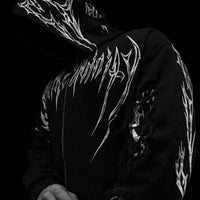 Tarnished Leviathan Oversized Zip-up Hoodie [VOID BLACK]